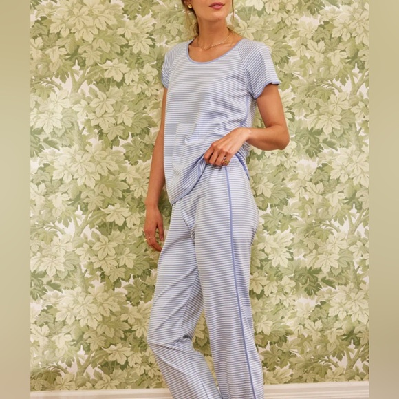 LAKE stripe two piece pajama set size XS - Picture 1 of 9